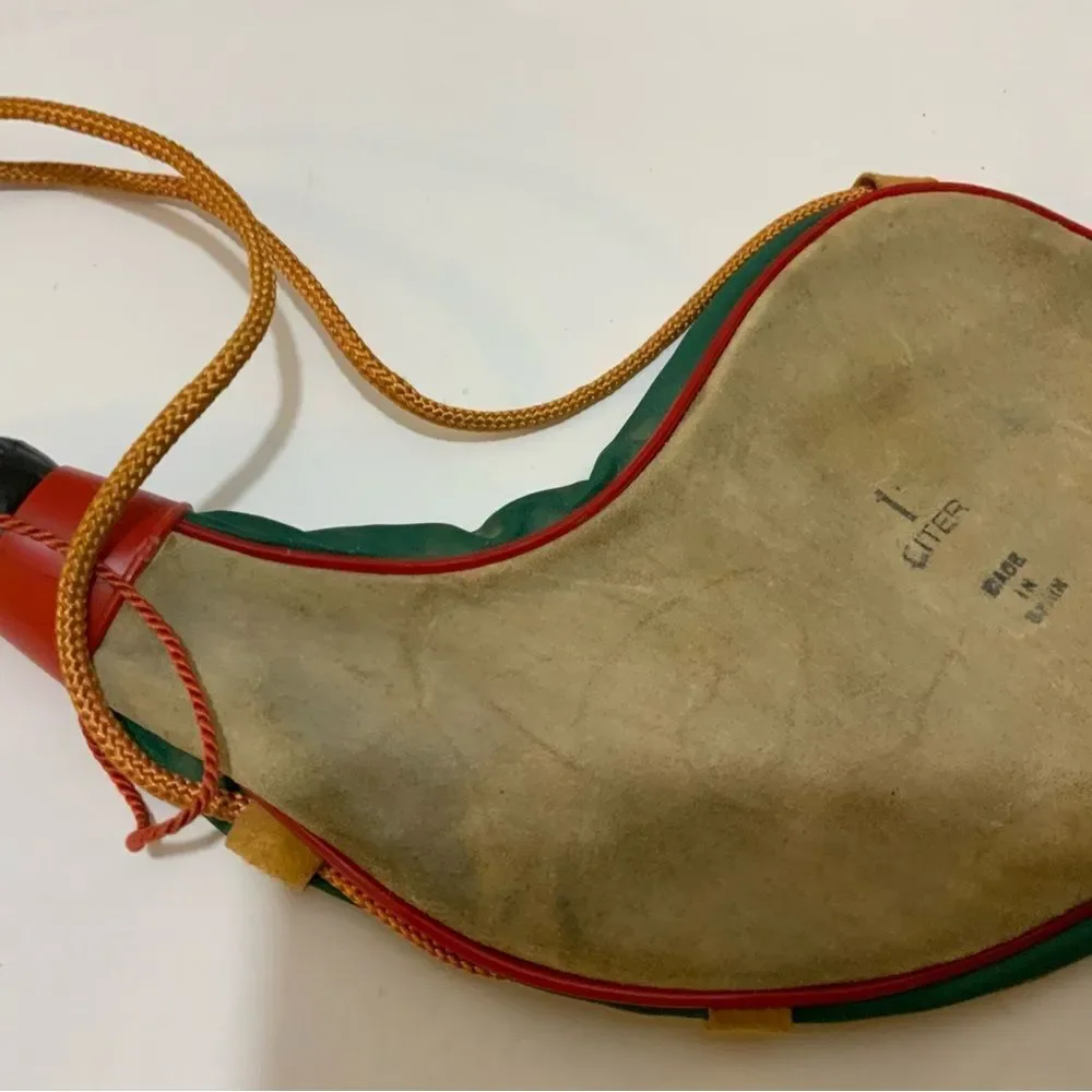 Canteen Bota Bag Spanish Leather Wine Water Flask Pouch 32oz Cosplay Renaissance